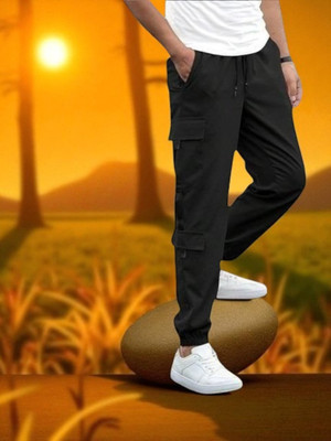 Kesaria Fashions Solid Men Black Track Pants