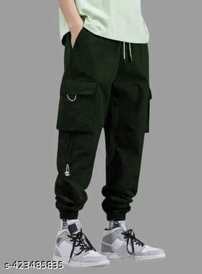 Raavi By Gaurav Regular Fit Men Green Trousers
