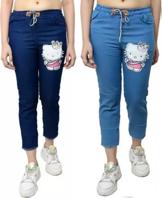 HouseOfCommon Slim Women Dark Blue Jeans(Pack of 2)
