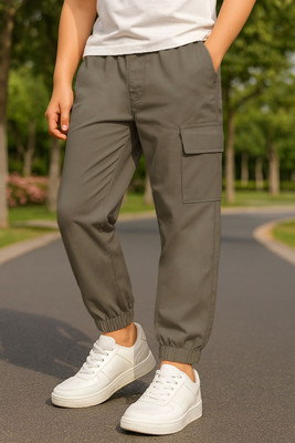 Trampoline Woven Trousers with 4 Pockets (Olive) Boys Cargos