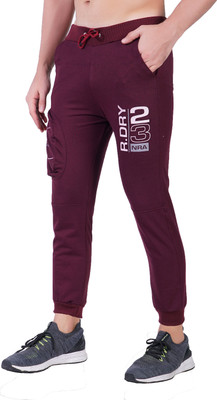 gazzet Colorblock Men Maroon Track Pants