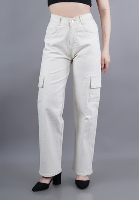 linaria Loose Fit Women Beige Jeans
