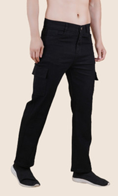 White leapard Relaxed Fit Men Black Jeans