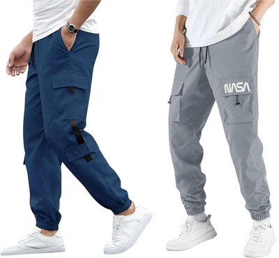 SUN BEAUTY FASHIONISTA HUB Solid Men Blue, Grey Track Pants