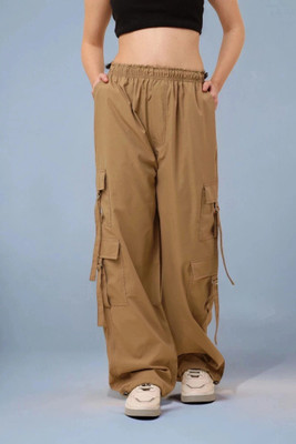 SQEW High Waist Pants With 6-Pocket Loose Fit For Women Cargos