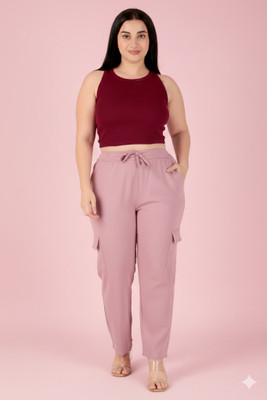 smota Slim Fit Women Pink Trousers