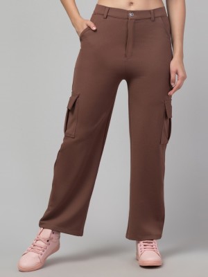 Trendoraa Regular Fit Women Brown Trousers