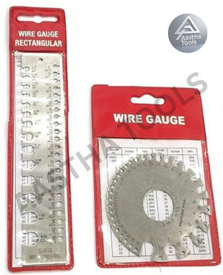 AASTHA TOOLS Rectangular Wire Gauge & SWG Wire Gauge /Sizer in British & Metric (PACK OF 2) Marking Gauge