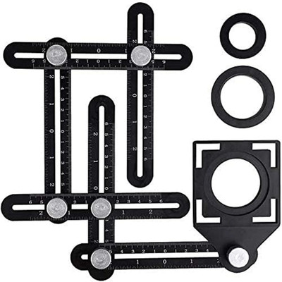ELIE INDIA Tile Hole Maker Multi Angle Measuring, Template Tool, Six-Sided Aluminum Alloy Combination Square(Pack of 1)