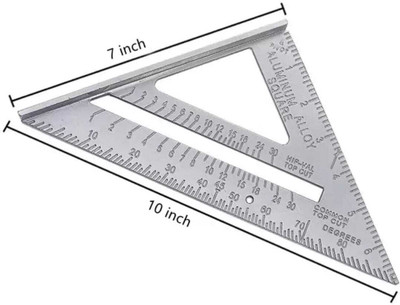 VITSZEE Double Side Triangle Scale Duty Strong Cast Aluminum Body Accurate Rafter Square Tri-Square(Pack of 1)