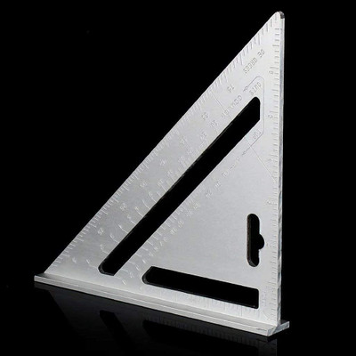 Aksh Double Side Scale Aluminium Alloy Metric Inch Triangle Tri-Square(Pack of 1)