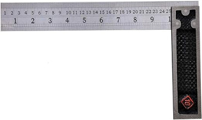 GrabMoor Carpenter try square 10inch steel ruler scale heavy duty 90 degree GUN-10-IN Tri-Square(Pack of 1)