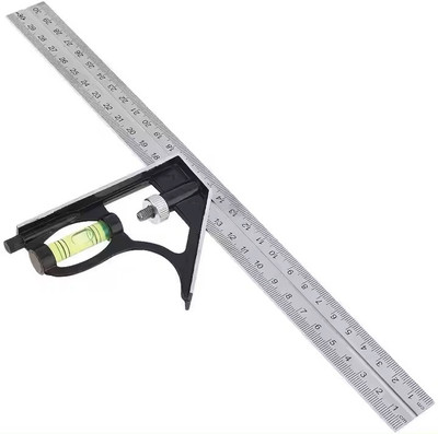 Inditrust 12inch Combination Square Adjustable Stainless Steel Multifunctional Try Square Combination Square(Pack of 1)