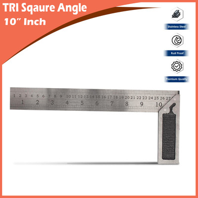 Wolzook Tri Square Tool 90 Degrees Right Angle Ruler 10inch W_a5 Tri-Square(Pack of 1)