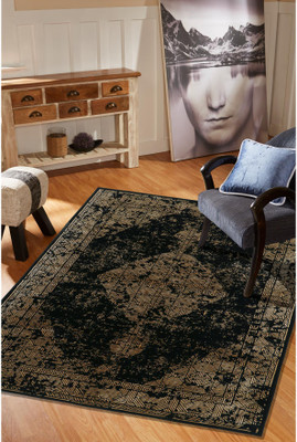 MODEFE Brown, Black Nylon Carpet(152 cm,  X 213 cm, Rectangle)