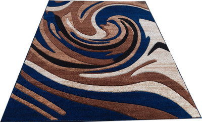 Shag Weaving Blue Polypropylene Carpet(6 ft,  X 8 ft, Rectangle)