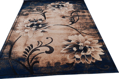 Shag Weaving Blue Polypropylene Carpet(6 ft,  X 8 ft, Rectangle)