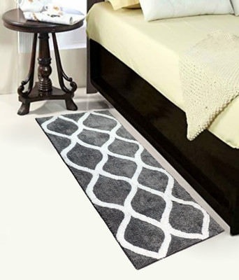 SPA Furnishing 2 cm  X 6 cm Polypropylene Carpet(Rectangle, Grey, White)