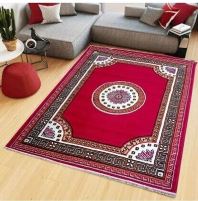 IP FASHION 210 cm  X 300 cm Polyester Carpet(Rectangle, Red)