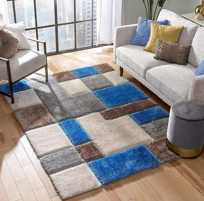 RM Handloom Multicolor Polyester Carpet(152.4 cm,  X 213.36 cm, Rectangle)