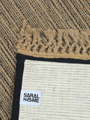 Saral Home 180 cm  X 270 cm Jute, Cotton Carpet(Rectangle, Black)