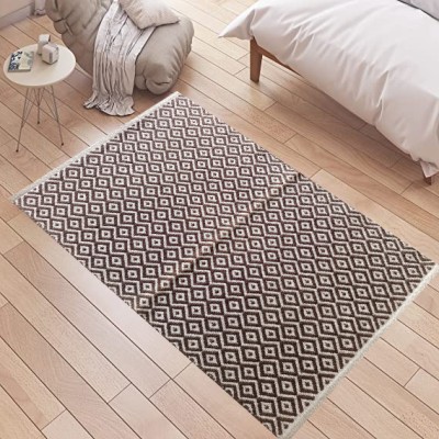 budhraj rugs Brown Cotton Dhurrie(2 ft,  X 3 ft, Rectangle)