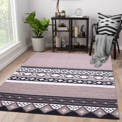 PEQURA Multicolor Wool Area Rug(5 ft,  X 7 ft, Abstract)
