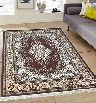 IP FASHION 180 cm  X 243 cm Polyester Carpet(Rectangle, Brown, White)