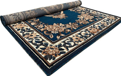 BhCarpet Blue Acrylic Carpet(5 ft,  X 7 ft, Rectangle)