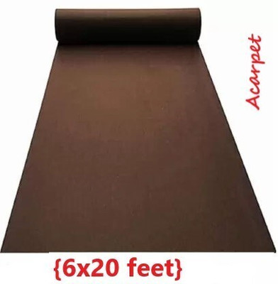 Acarpet 6 ft  X 20 ft Synthetic Carpet(Rectangle, Brown)
