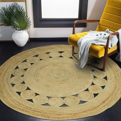 MRIC Beige Jute Carpet(5 cm,  X 5 cm, Circle)