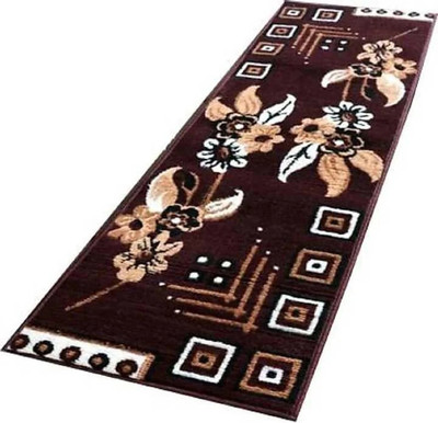 Samjeeda Handloom carpets Brown Polyester Carpet(150 cm,  X 50 cm, Rectangle)
