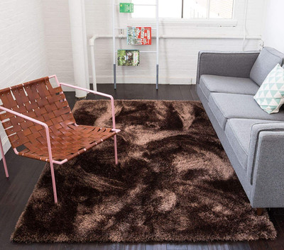 TAHNOORCARPET Brown Polyester Carpet(120 cm,  X 180 cm, Rectangle)