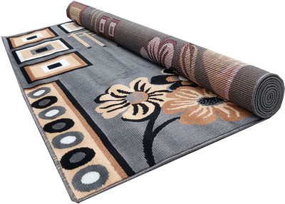 SM Handloom CARPET Grey Silk Carpet(6 ft,  X 8 ft, Rectangle)