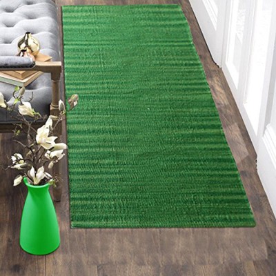 The Home Talk Green Jute Area Rug(2 ft,  X 4 ft, Rectangle)