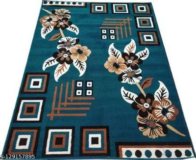 Zamarug 150 cm  X 210 cm Polyester Carpet(Rectangle, Blue)