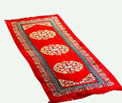 YOURUG Red Chenille Runner(2 cm,  X 7 cm, Rectangle)