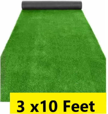 CHETANYA LOOMTEX Green Polypropylene Carpet(3 ft,  X 10 ft, Rectangle)