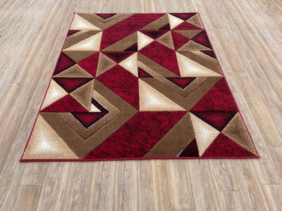 Shag Weaving Maroon Wool Carpet(90 cm,  X 150 cm, Rectangle)