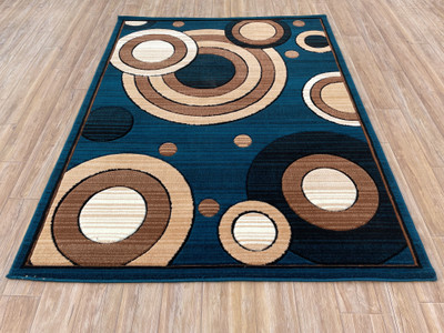 Shag Weaving Dark Blue Wool Carpet(60 cm,  X 180 cm, Rectangle)