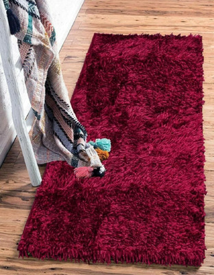 ROSSLYN Polyester Floor Mat(Maroon, Large)
