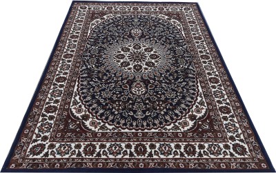 Shag Weaving Blue Silk Carpet(4 ft,  X 6 ft, Rectangle)