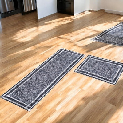 ROUSN Grey Cotton Carpet(40 cm,  X 120 cm, Rectangle)