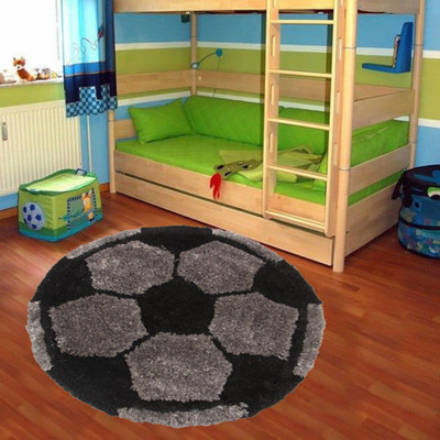 KALYAN GLOBAL Black Polyester Area Rug(2 cm,  X 2 cm, Circle)