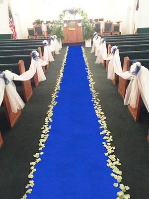BhCarpet Blue Synthetic Carpet(5 ft,  X 15 ft, Rectangle)