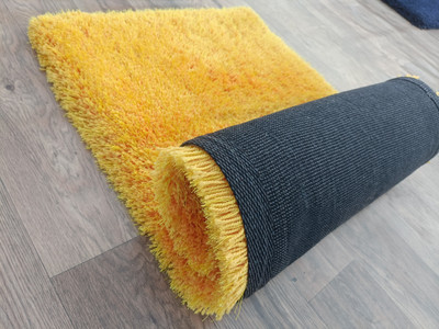 Shag Weaving Yellow Polyester Carpet(2 ft,  X 3 ft, Rectangle)