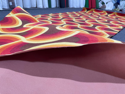 HR CARPET Red, White Synthetic Area Rug(5 ft.,  X 7 ft., Rectangle)