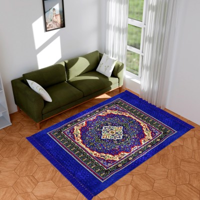 KUBER INDUSTRIES Blue Velvet Carpet(200 cm,  X 230 cm, Rectangle)