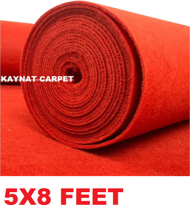 KAYNAT CARPET 5 Feet  X 8 Feet Nylon Carpet(Rectangle, Red)
