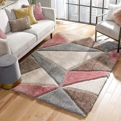 KAYNAT CARPET Pink, Multicolor Polyester Carpet(120 cm,  X 180 cm, Rectangle)
